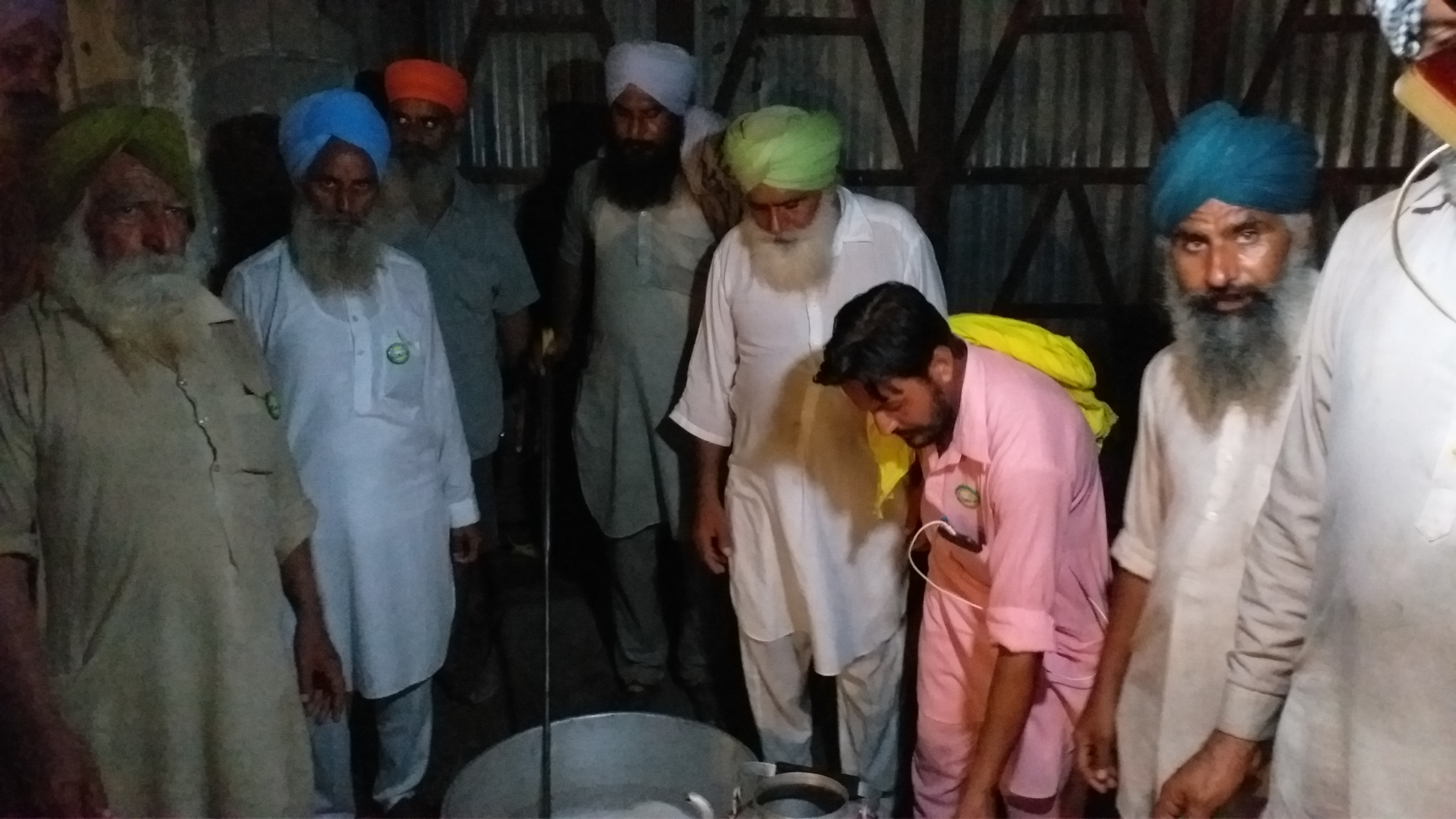 Farmers protest at night in Barnala