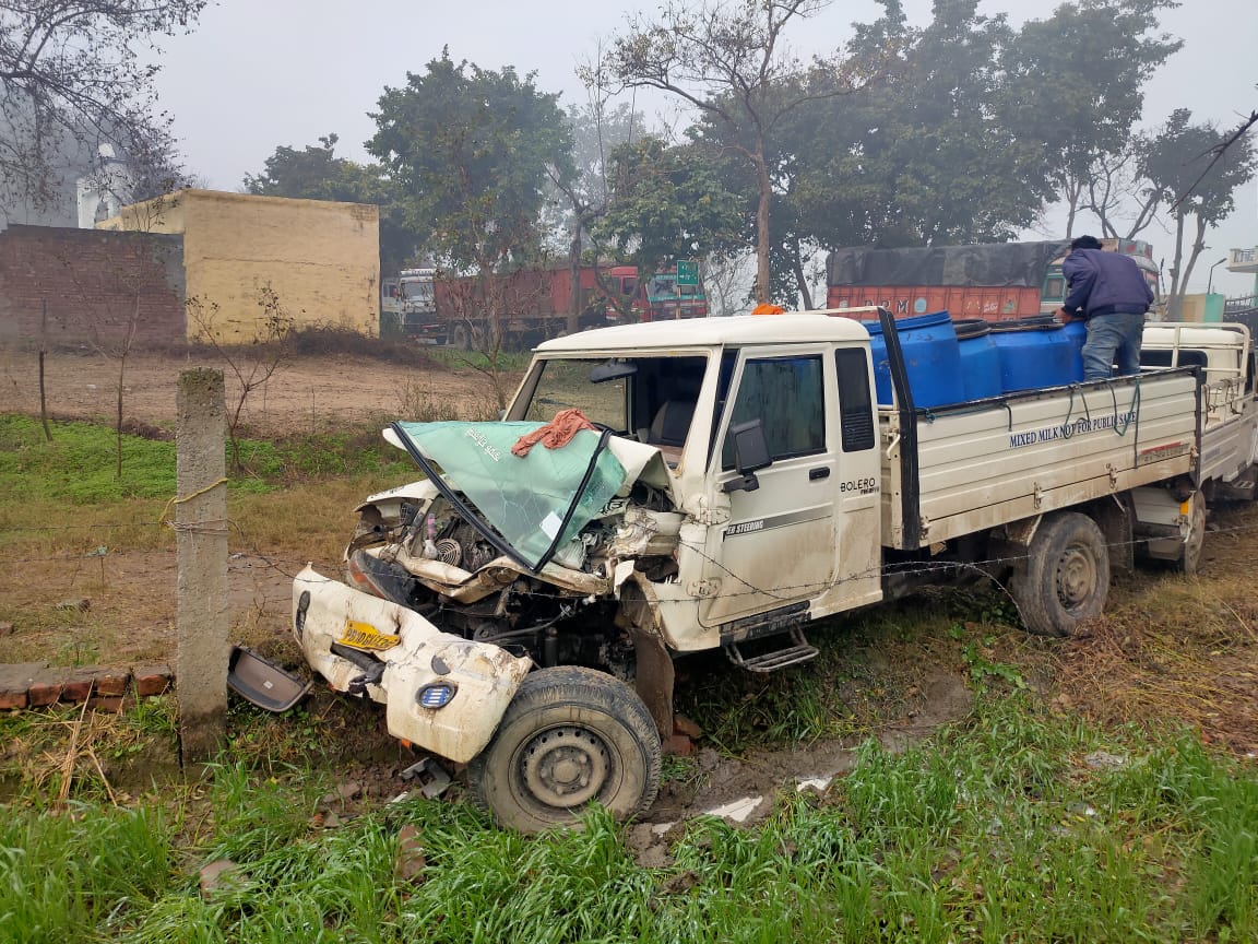 Truck and car collision