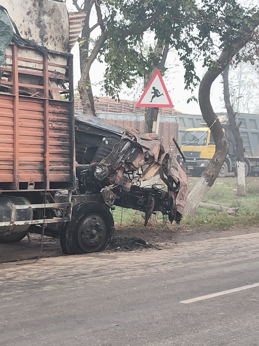 Truck and car collision