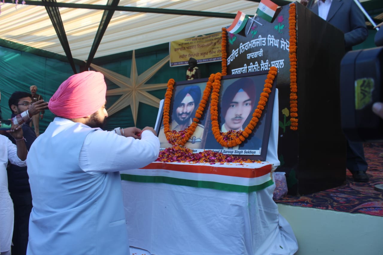 Shaheed Nirmal Singh Kahlon, Village Issewal Ludhiana, Cabinet Minister Harjot Singh Bains