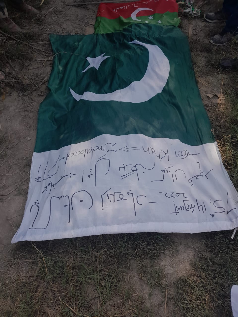 Pakistani flag found hanging from a tree