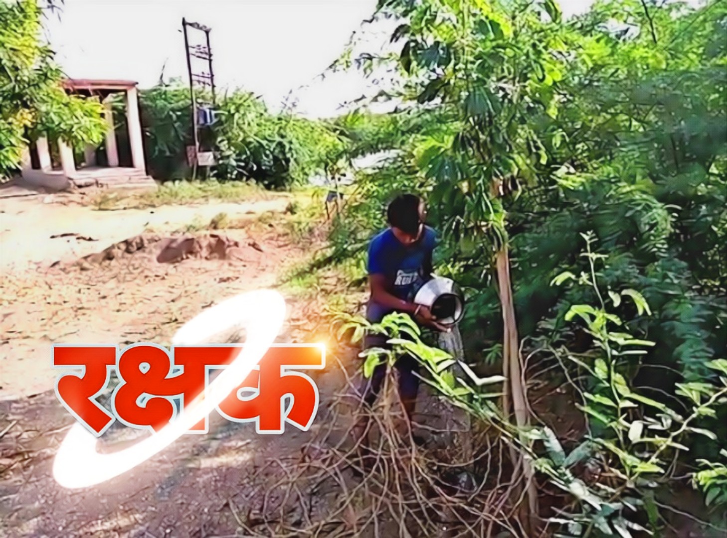 14 years boy is taking care of the trees in Kewad