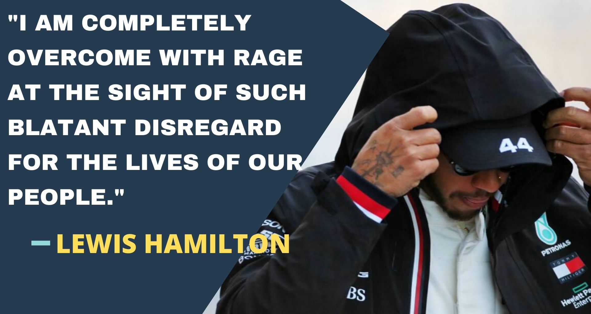 lewis hamilton 'overcome with rage' over racial injustice