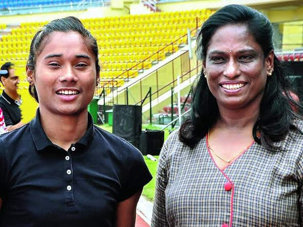 Hima Das (L) and PT Usha (R)