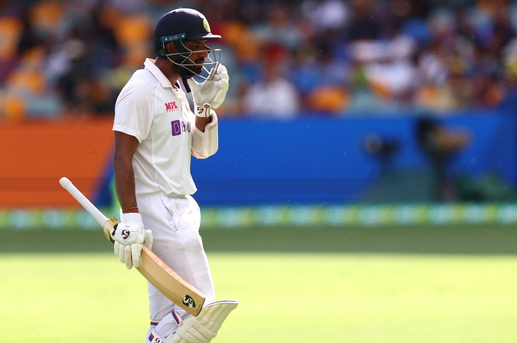 Cheteshwar Pujara stood like a rock during his 56 runs knock off 146 balls in the fourth innings of Brisbane Test.