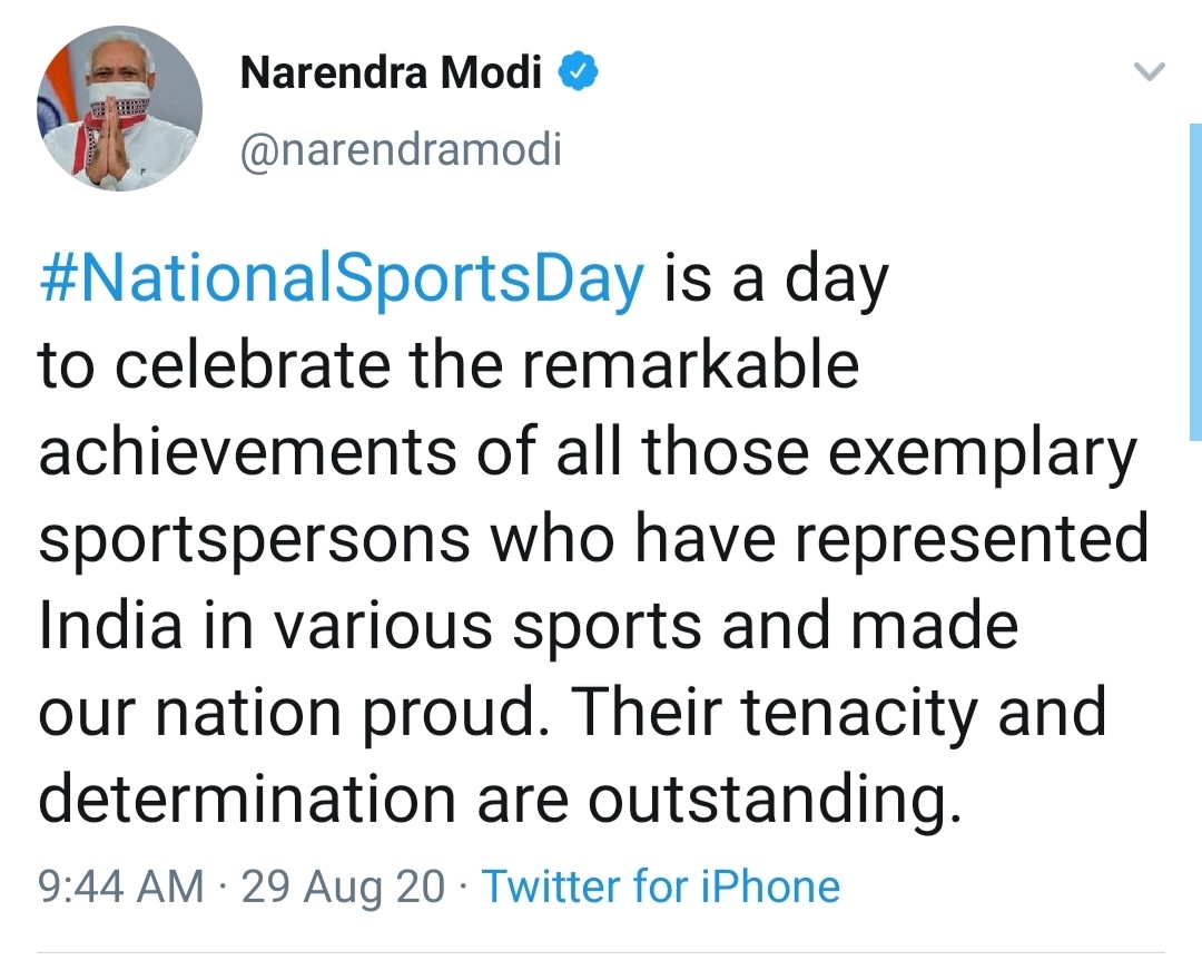 on the occasion of National Sports Day, BJP gives best wishes to the players