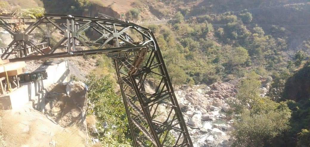 Temporary bridge being built on NH-707 collapsed before construction work