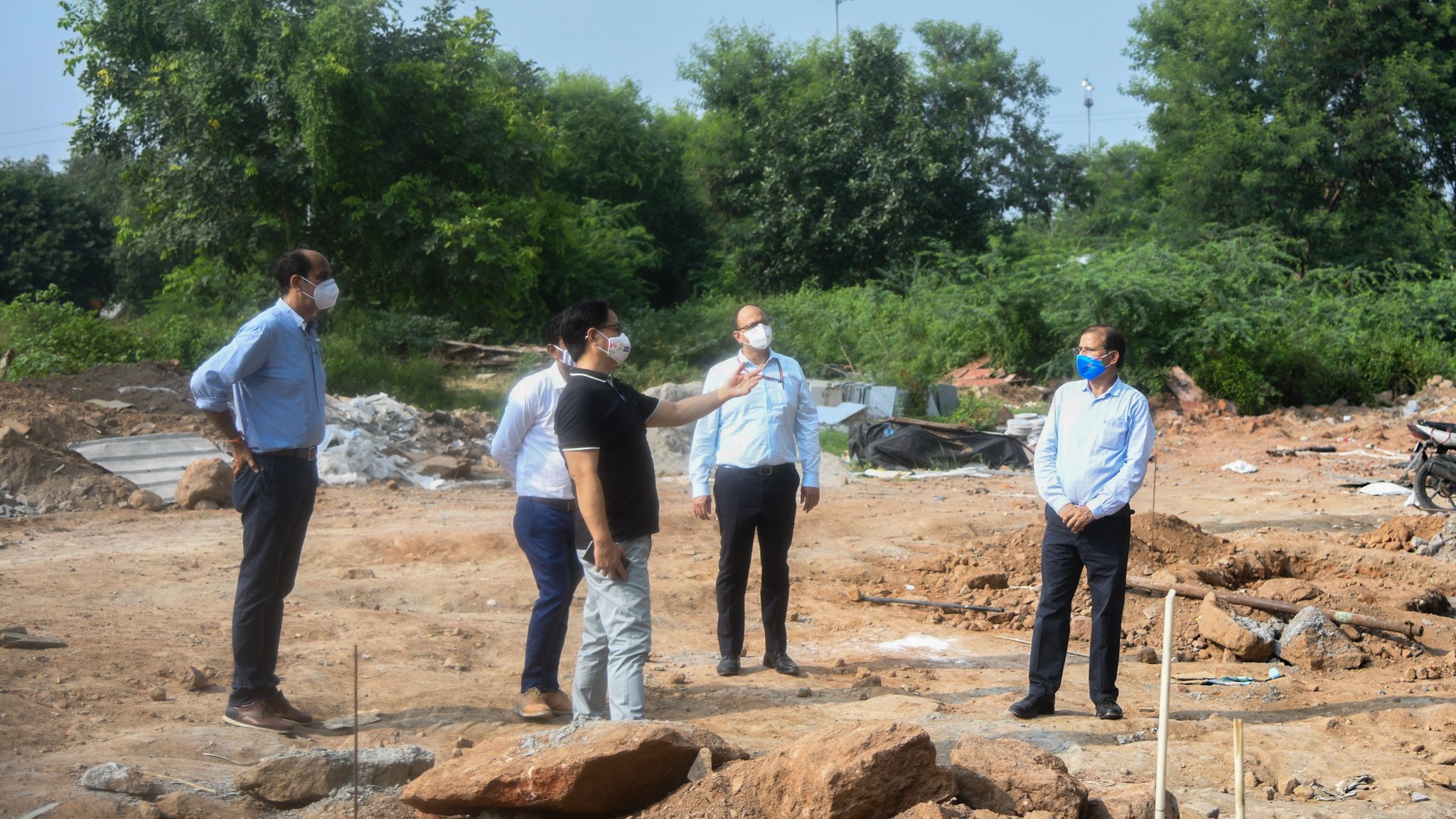 Kiren Rijiju with sports ministry officials