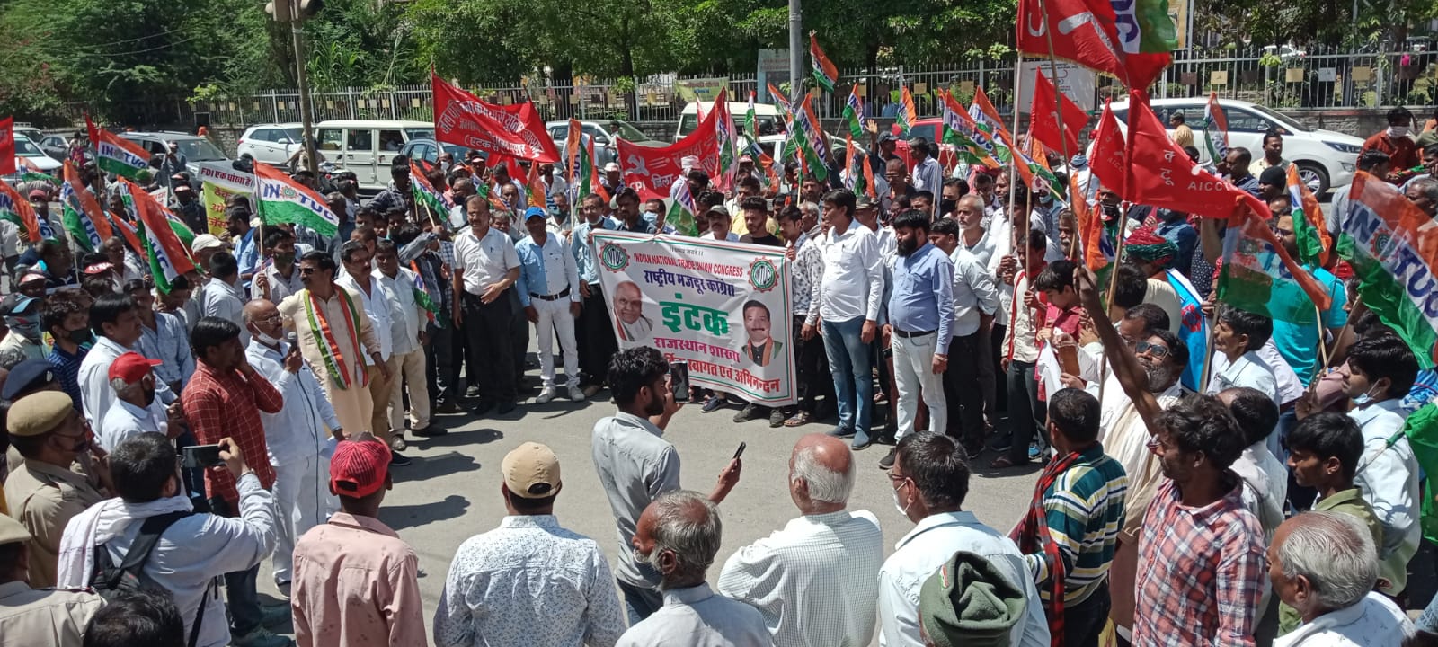 Strike of Labor Unions in Jaipur