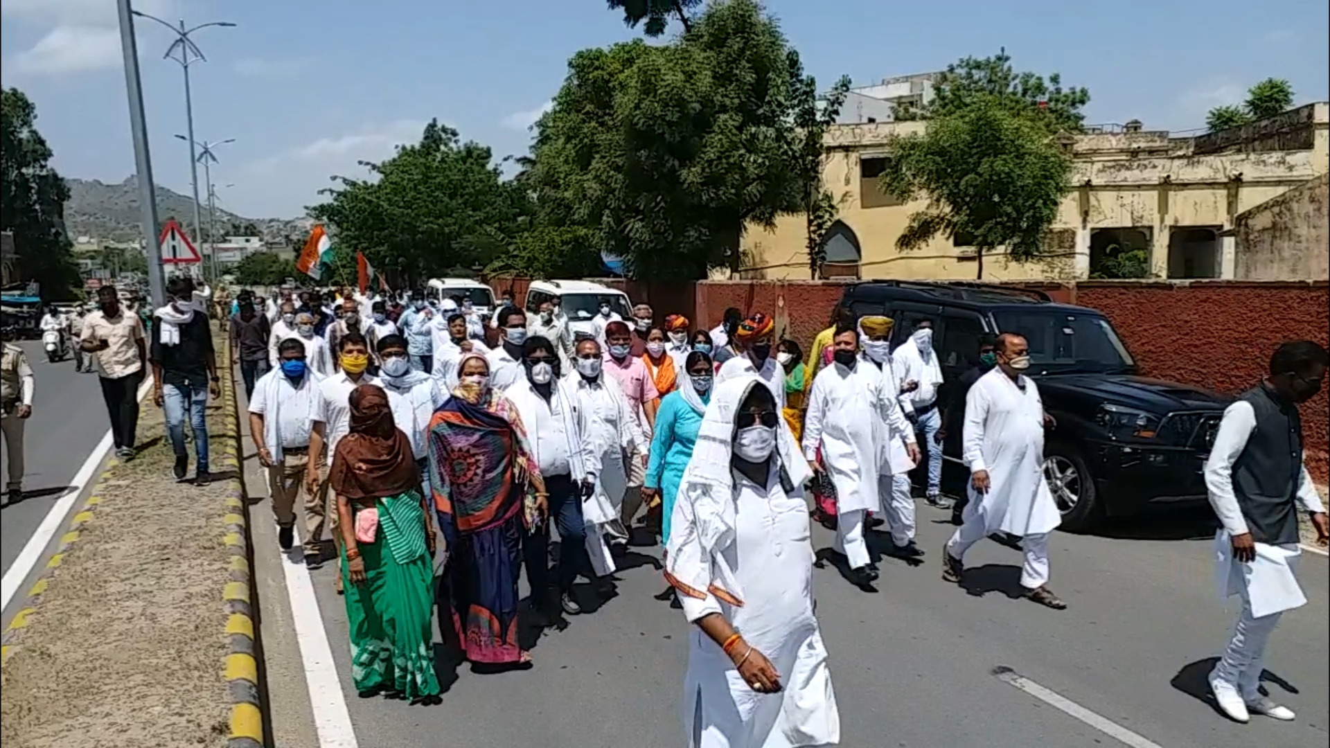 पेट्रोल-डीजल की कीमतों पर प्रदर्शन, अजमेर में प्रदर्शन, ajmer news, congress protests in ajmer