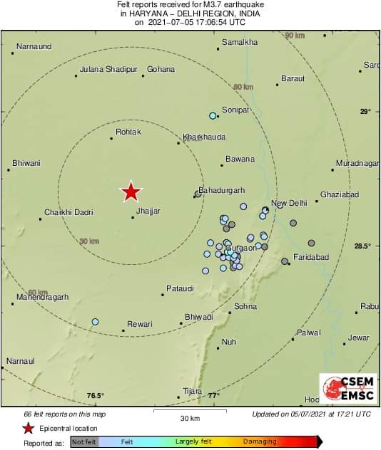 earthquake in delhi ncr,  earthquake in bhiwadi alwar