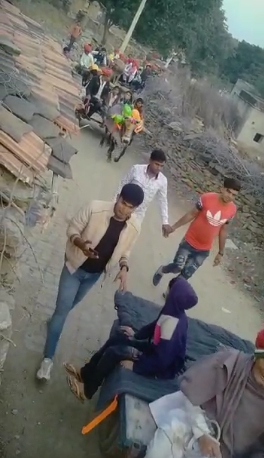 procession came on a bullock cart in Bhilwara