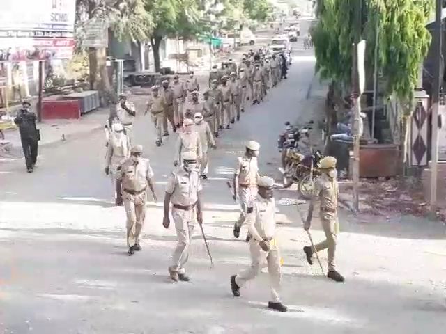 चित्तौड़गढ़ न्यूज़, Flag march in Chittorgarh