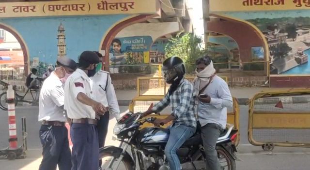 धौलपुर न्यूज़, bikers without masks