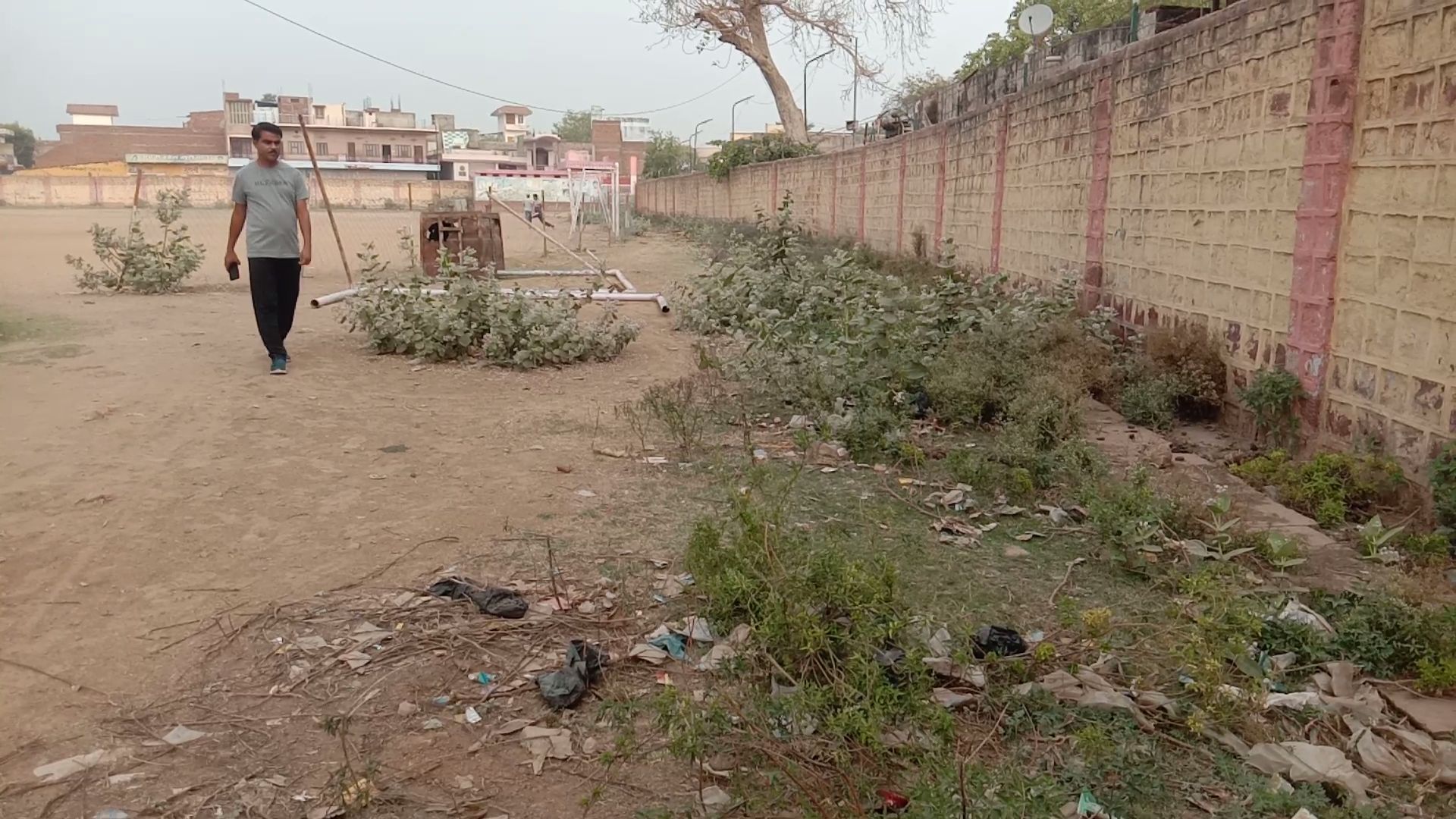 Dirt at Indira Gandhi Stadium, Protest against Dhaulpur City Council