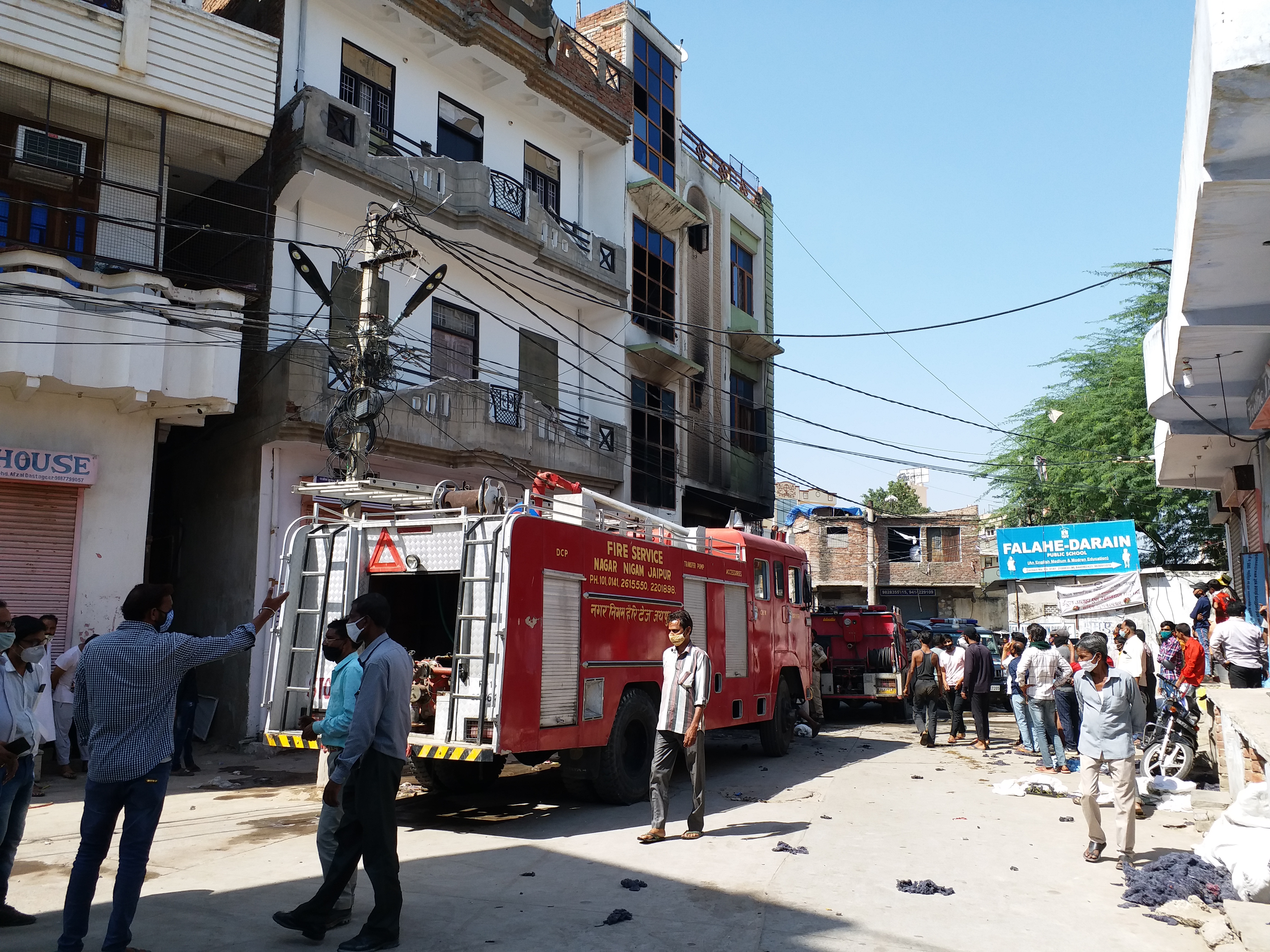 caught fire in godam in jaipur