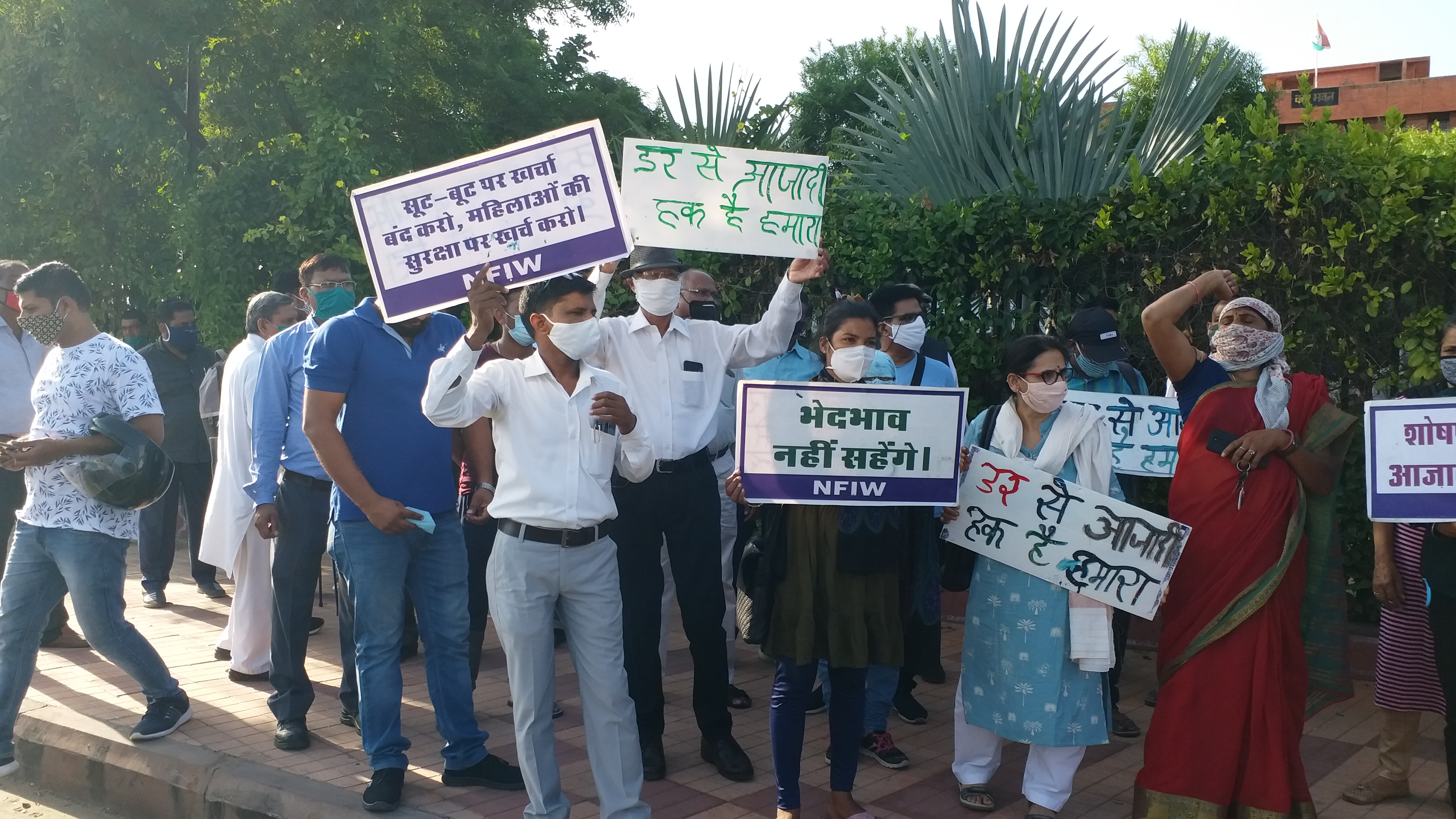 protest over hathras gang rape case in jaipur rajasthan