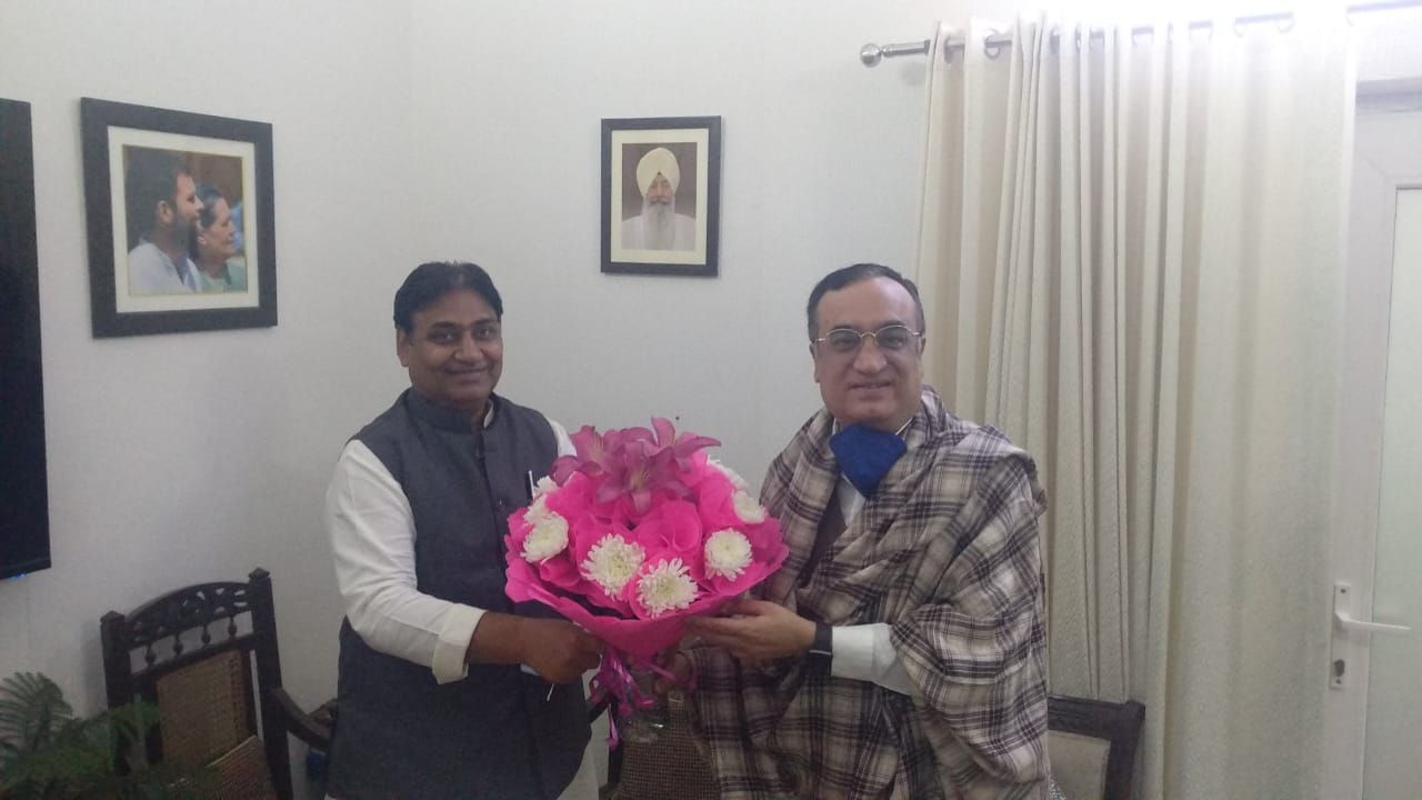 Rajasthan Congress Govind Dotasara Ajay Maken,  PCC Chief Govind Singh Dotasara visits Delhi, Rajasthan in-charge Ajay Maken visits the state