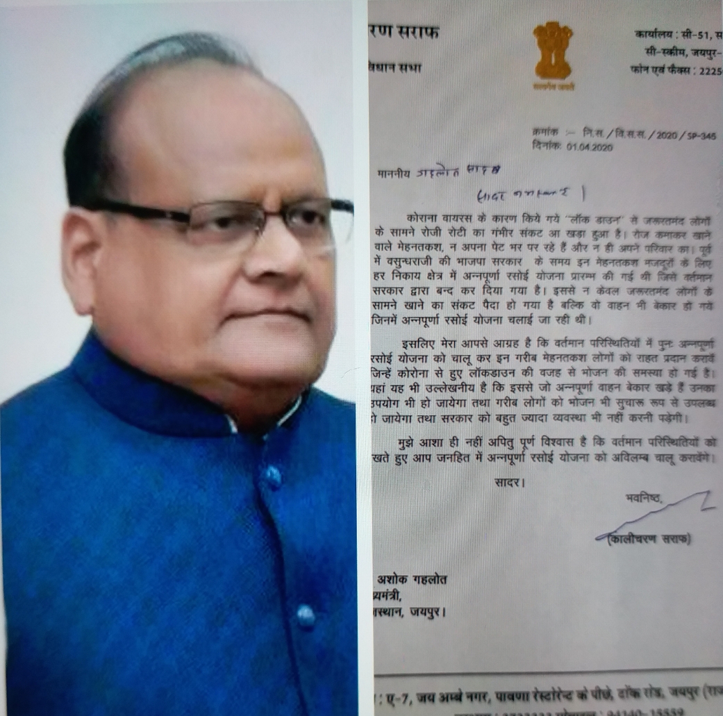 Letter to Chief Minister, राजस्थान न्यूज़