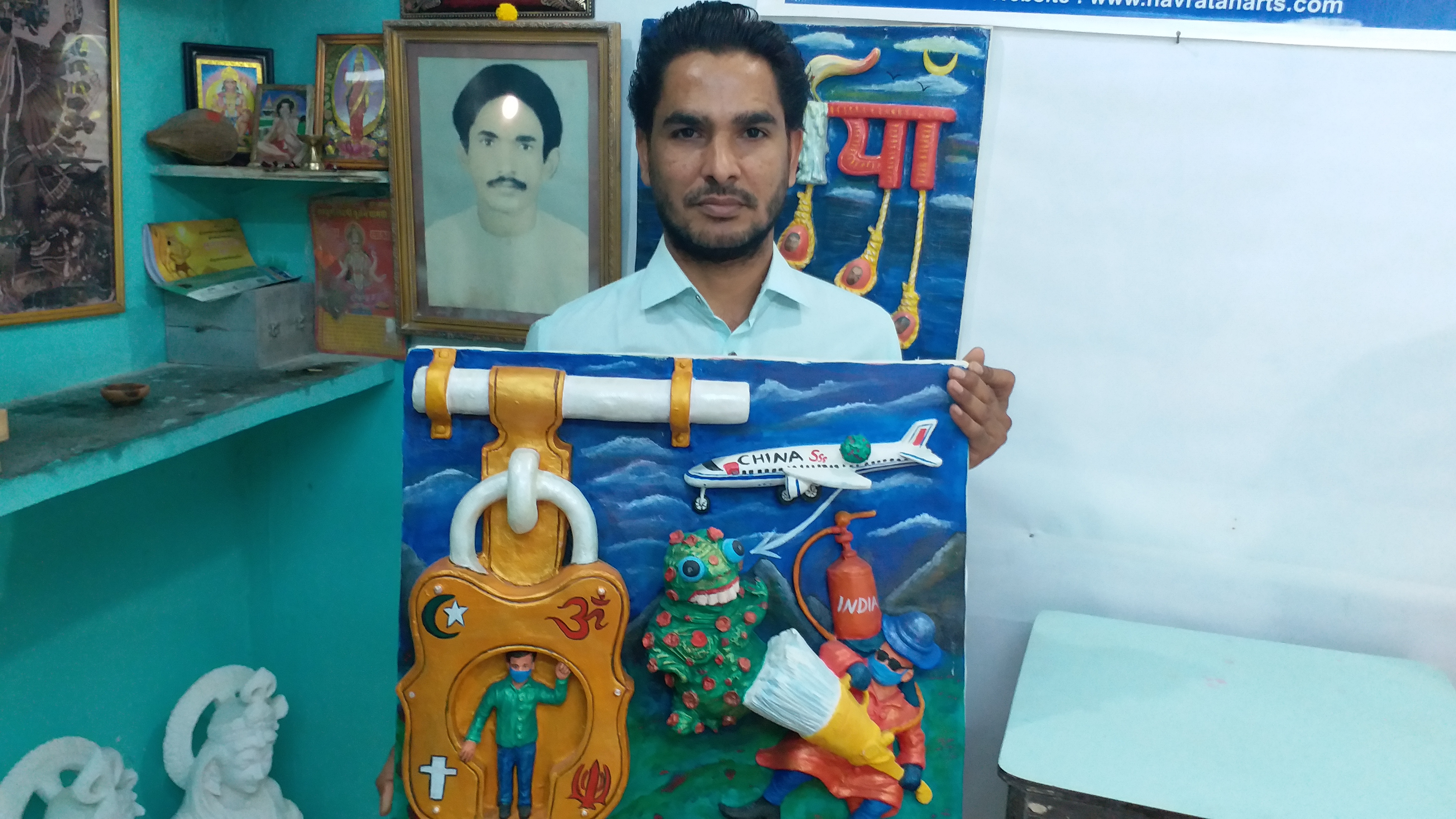 corona virus news  lockdown news  jaipur news  painting in jaipur