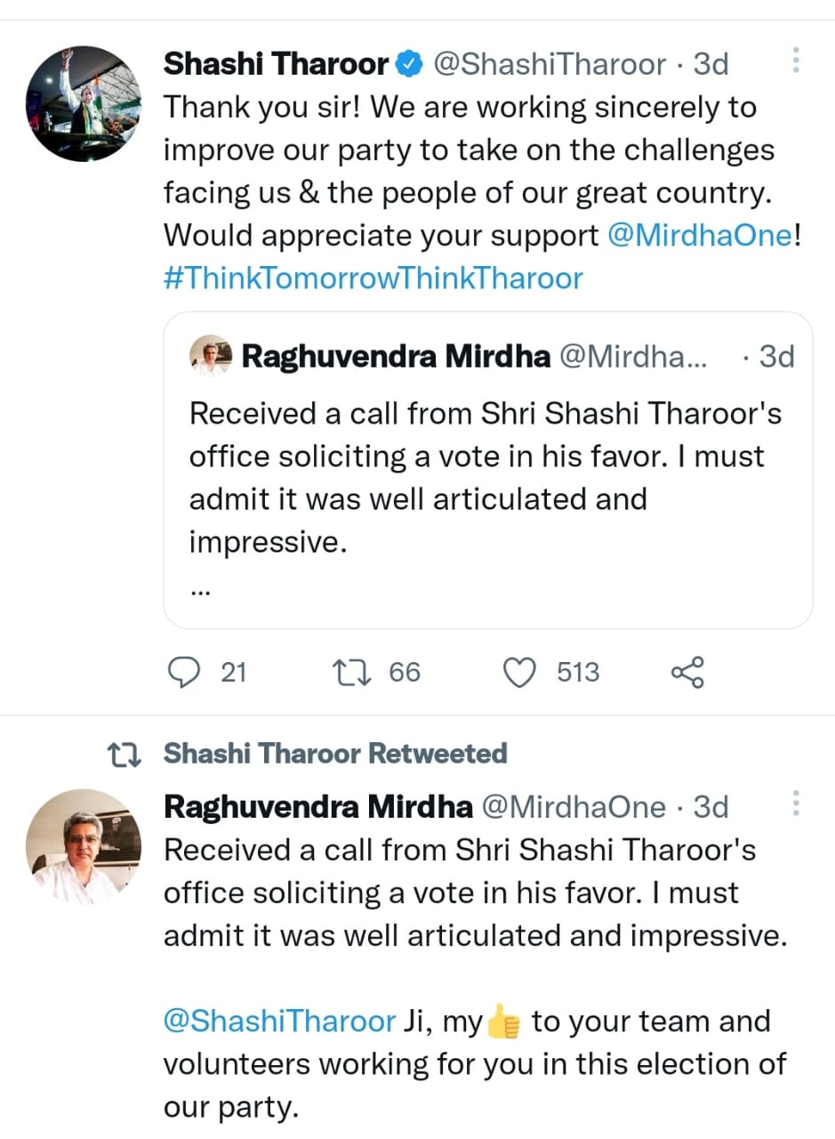 Shashi Tharoor on Congress President