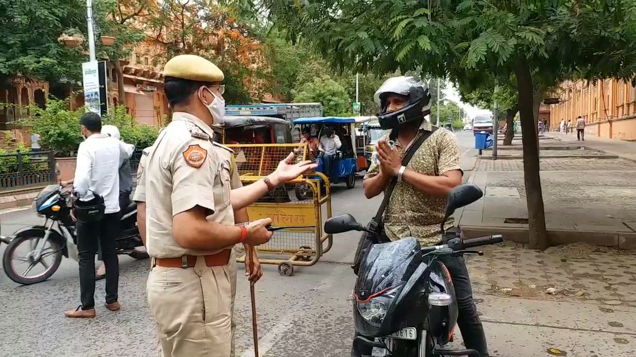 rajasthan police, rajasthan covid cases, मोटर व्हीकल एक्ट के तहत कार्रवाई