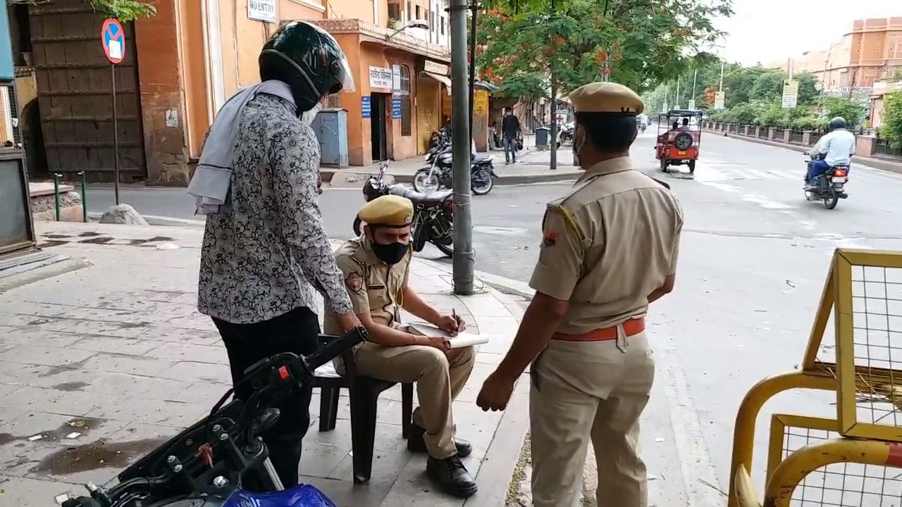 jaipur police action,  violation of corona protocol