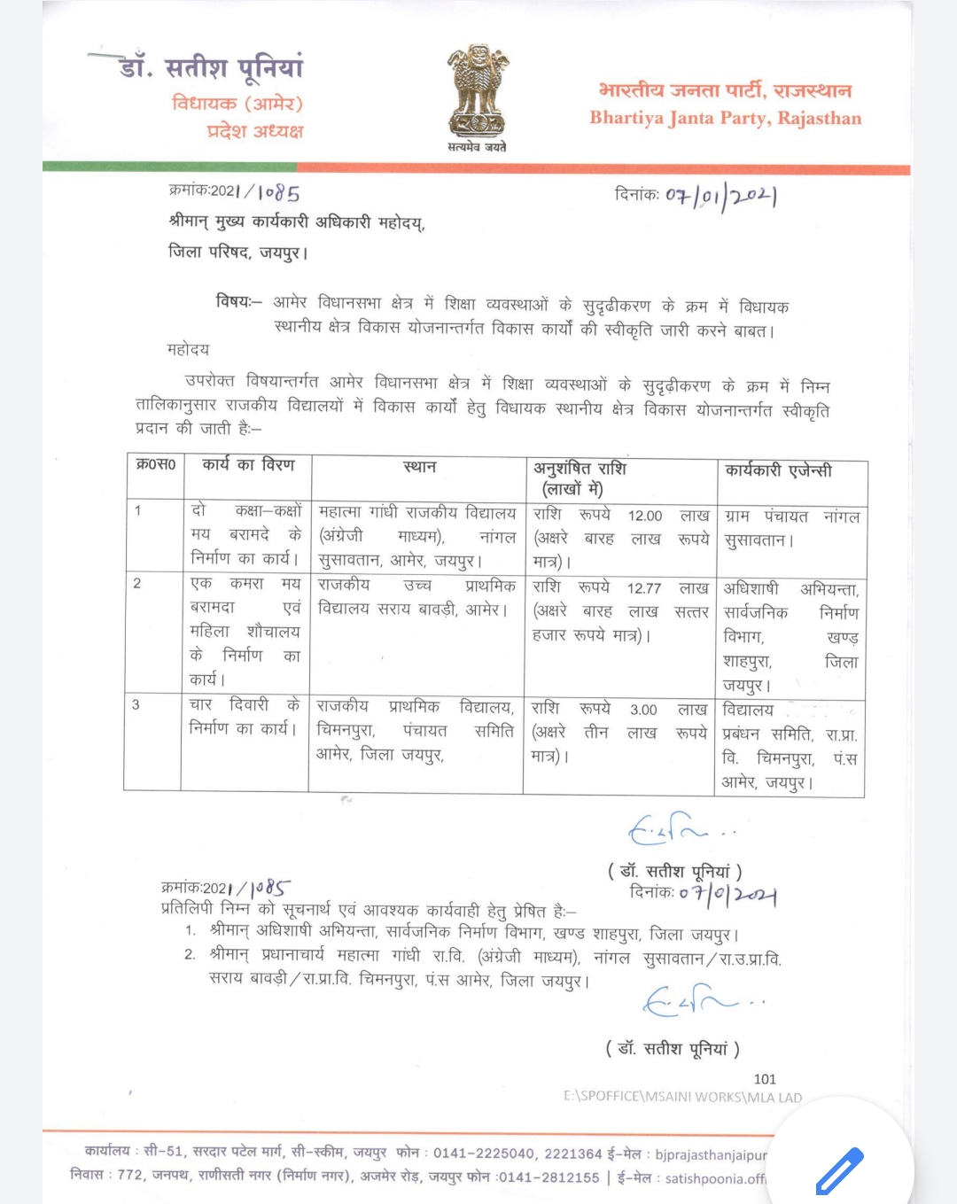 rajasthan municipal election 2021,  satish poonia