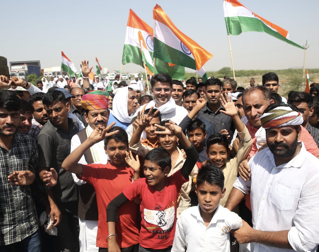 Sachin Pilot in Jan Sangharsh Padyatra