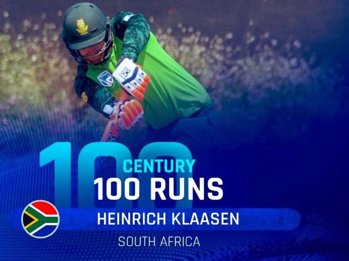 Heinrich Klaasen smashed his maiden international ton on Saturday against Australia.