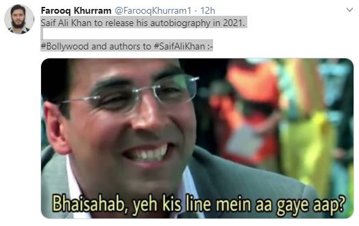 Meme rakes up on social media as Saif announces his autobiography