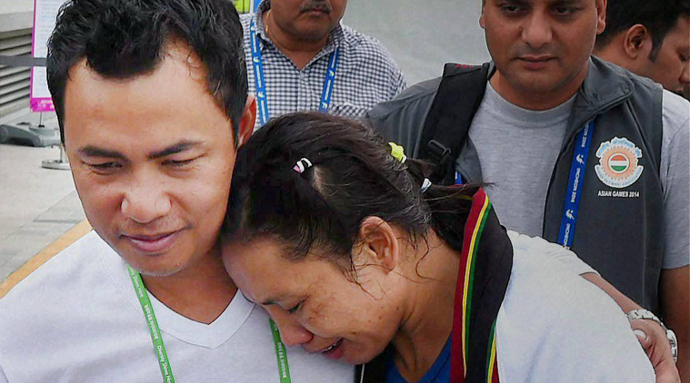 Sarita Devi with her husband Thoiba Singh