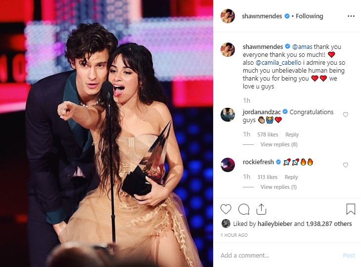 Post steamy AMAs gig, Shawn calls Camila 'unbelievable human being'