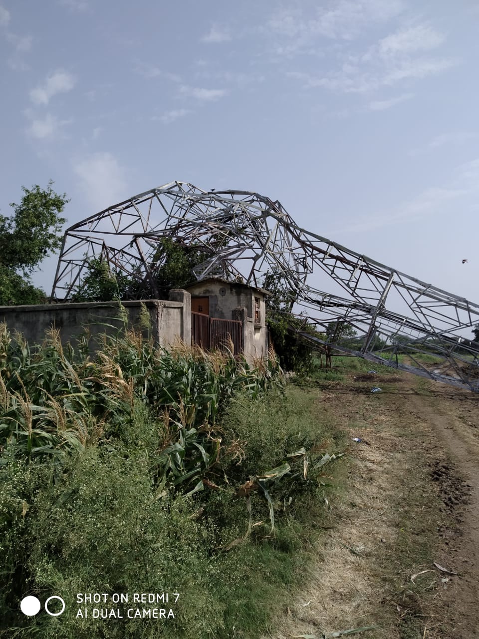 Strong storm and rain wreaked havoc two mobile towers crashed  in Sheikhpura