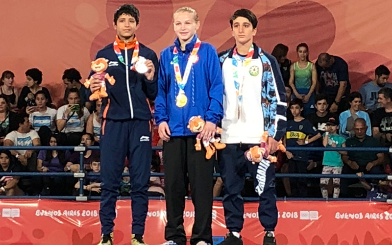 Simran from the left with gold medal and bronze medal winners.