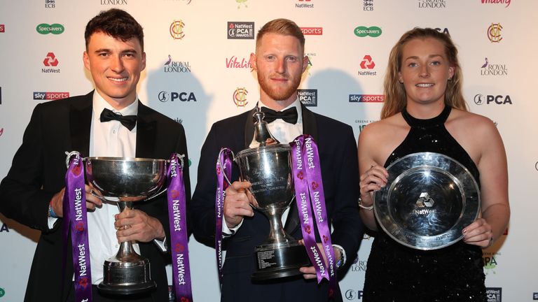 ben stokes with player of the year award