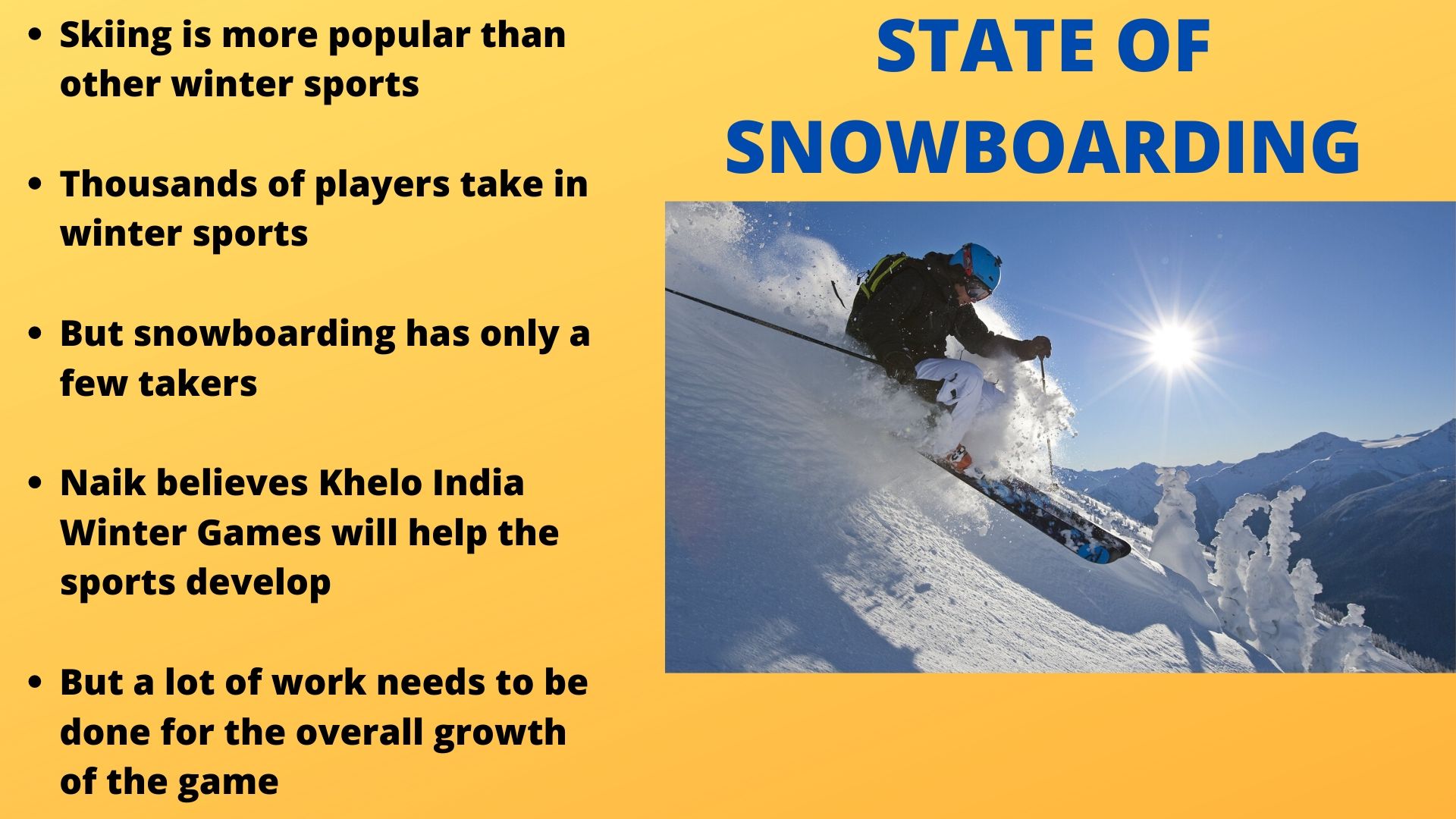 The state of snowboarding in India.