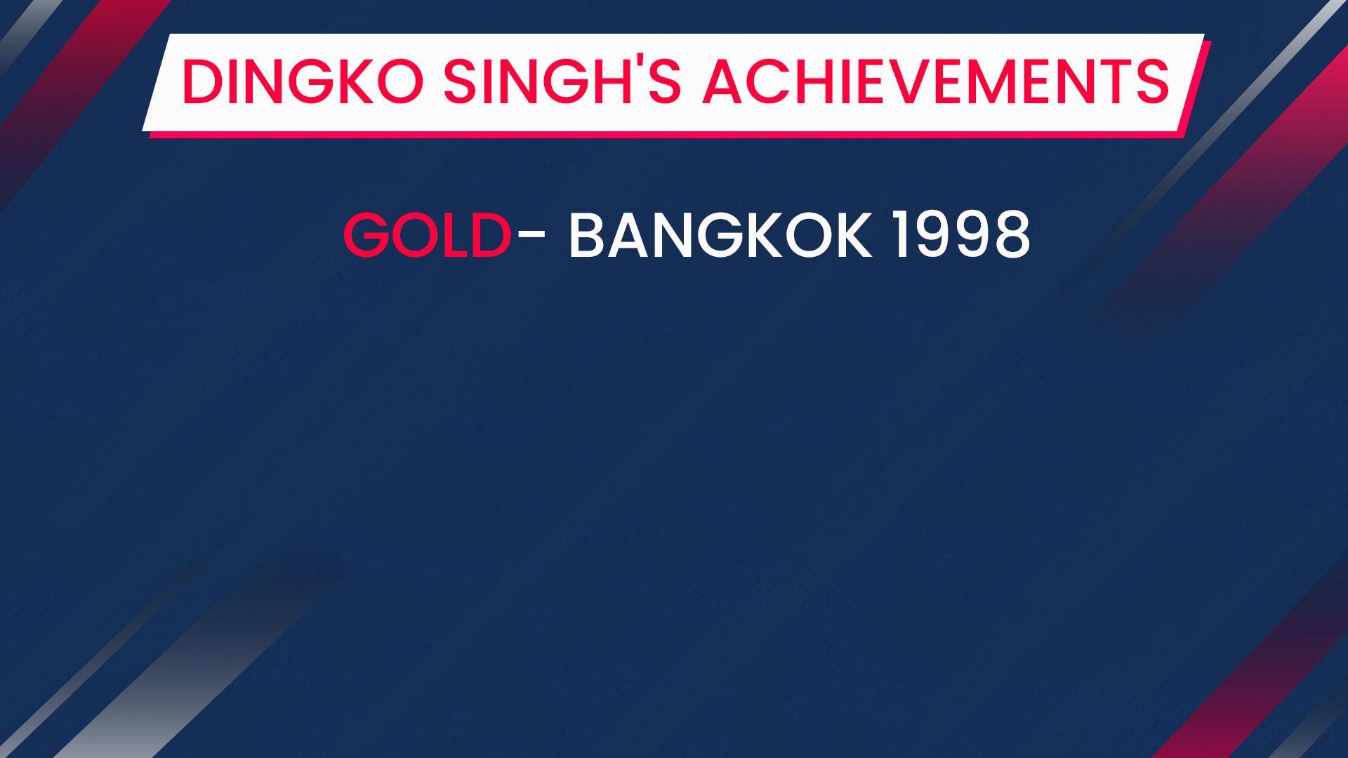 Dingko Singh won the 1998 Asian Games gold medal.