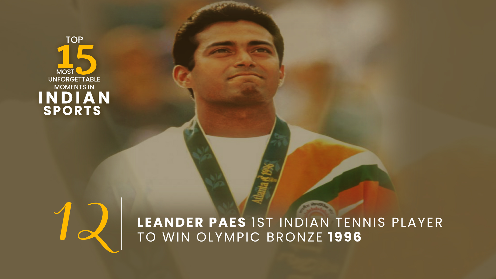 Leander Paes wins tennis bronze at Atlanta Olympics