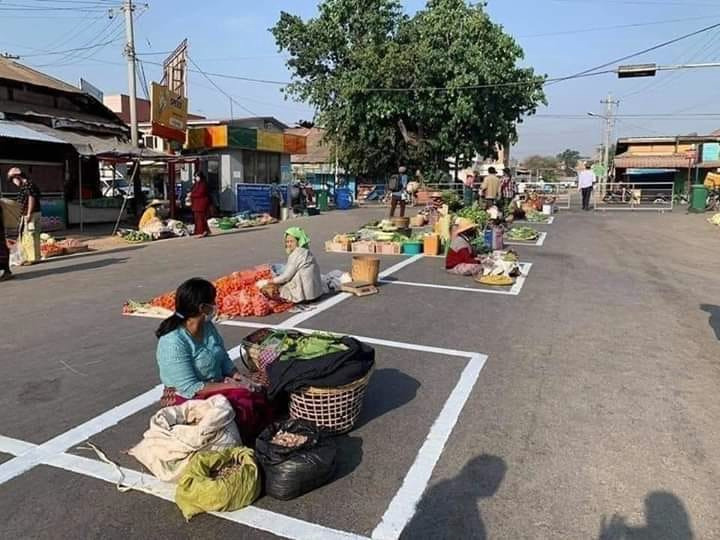 Vegetable sellers at a market waiting for the buyers, in Mizoram