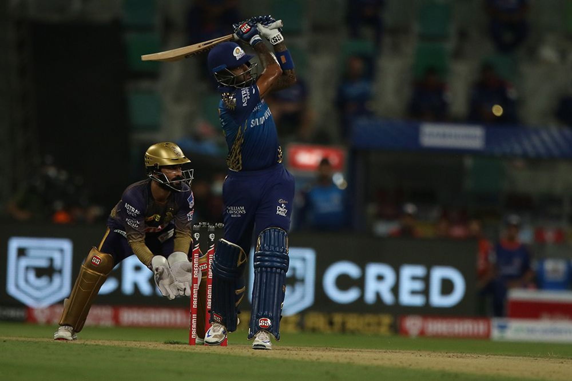 Suryakumar Yadav plays a shot during his 47-run knock on Wednesday.