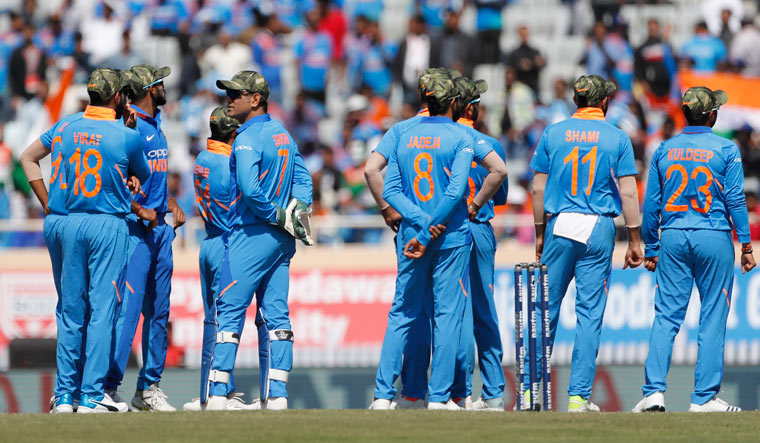 Team India wore army cap in respect of CRPF jawans who were killed in Feb 14 Pulwama attack.