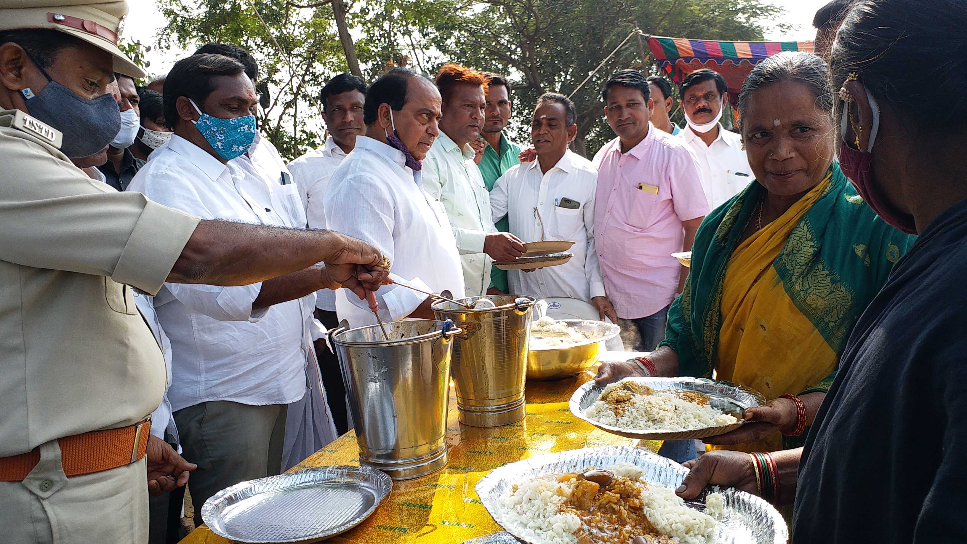 minister indrakaran reddy participated in road protection weekly festives in ganjal