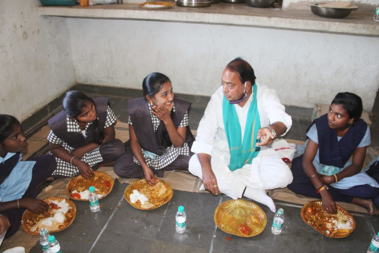 minister indrakaran reddy inaugurate extra class rooms construction in jam nirmal district