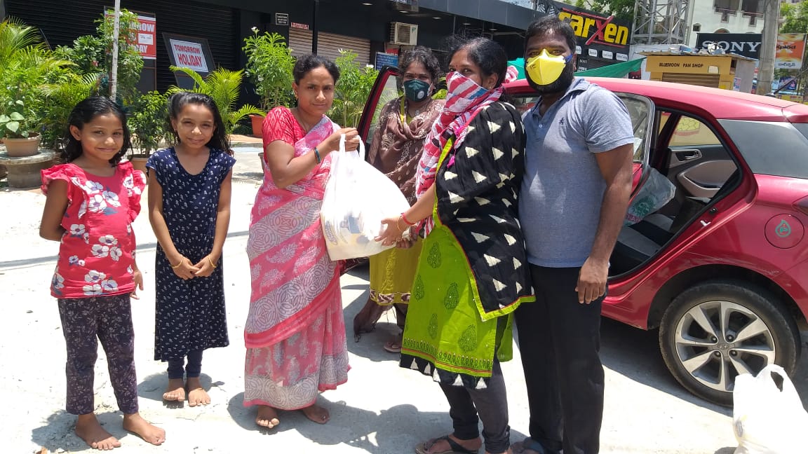 HOME WELFARE ASSOCIATION DISTRIBUTED  GROCERIES TO POOR IN HYDERABAD