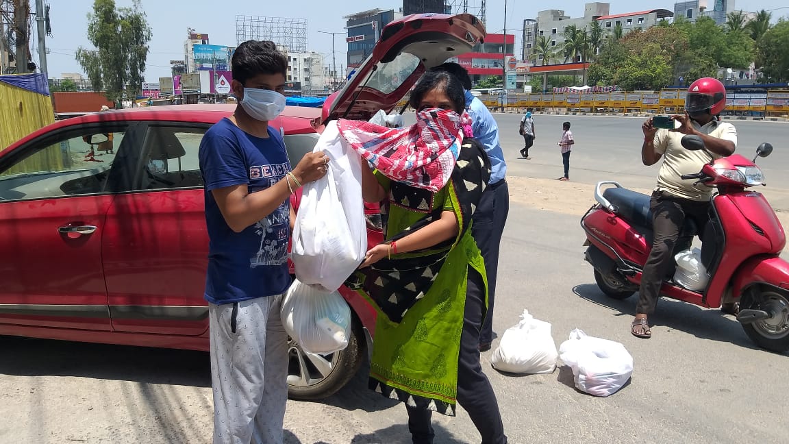 HOME WELFARE ASSOCIATION DISTRIBUTED  GROCERIES TO POOR IN HYDERABAD