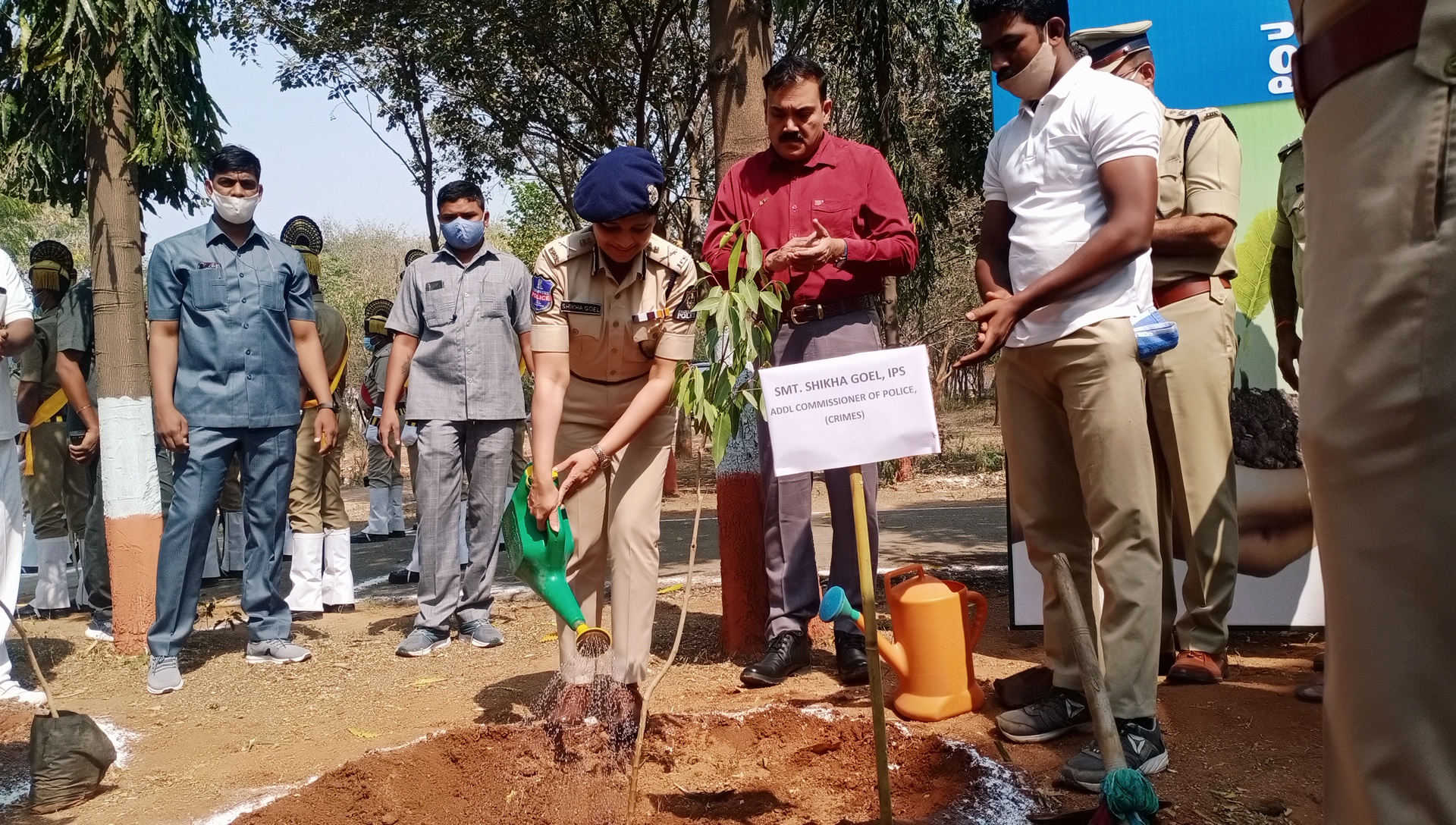 Hyderabad CP Anjani Kumar planted plants as part of the Van Mahotsav