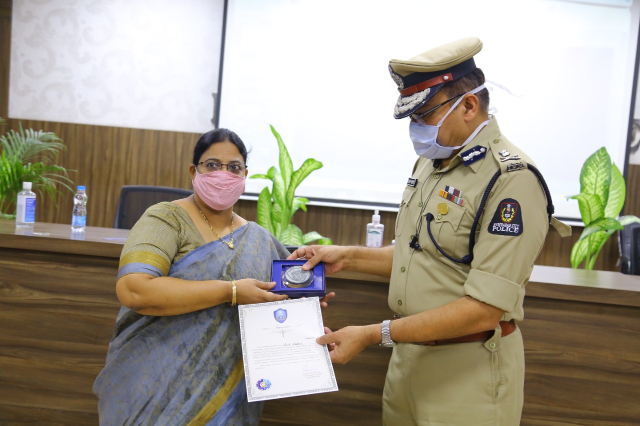 honoring 16 people who contributed to the installation of CCTV cameras in hyderabad commissionarate range