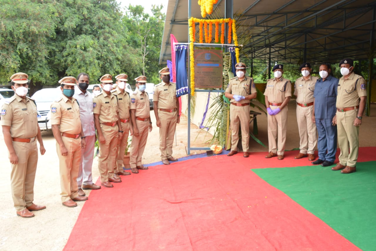 CP mahesh bhagawath opened the parking shed for police vehicles