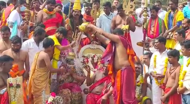 trishul snanam in veerabhadra swamy temple